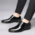 Elegant Oxford Dress Shoes for Men - Luxurious Patent Leather Formal Footwear for Weddings and Office Events, Sizes 38-48, Soft Rubber Outsole and Pointed Toe Design